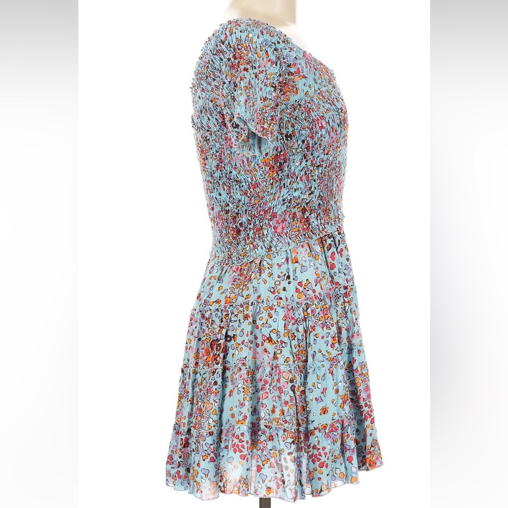 Poupette St Barth Soledad Mini Dress Medium Sky Blue Murrina Smocked - Picture 4 of 11